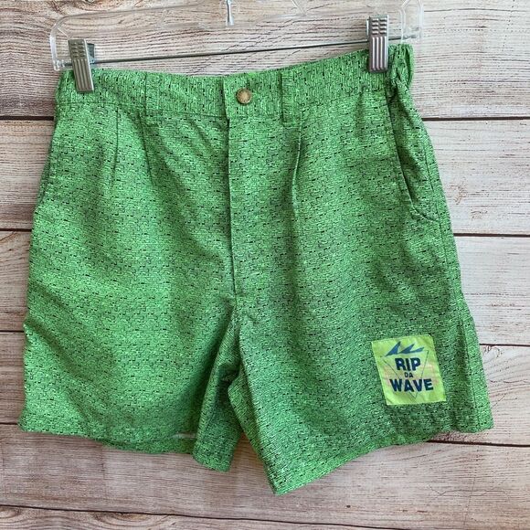 VINTAGE BODY RAGZ SURFER SHORTS IN GREEN‎ - Picture 3 of 5